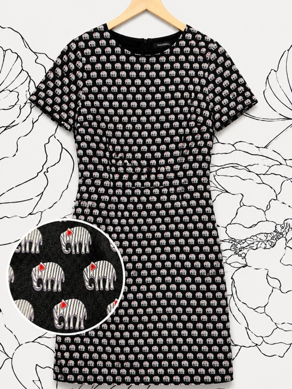 Sugarhill Boutique Ellie Elephant-Navy Print Mini Dress